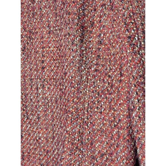 Chico's Tweed Jacket Womens Size 1 SARAIH Red Orange Button Front Lined‎ - Picture 10 of 11